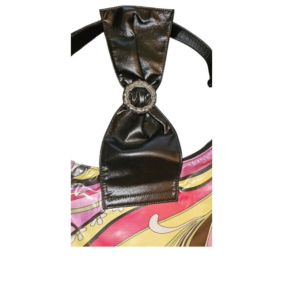 Millie Bags Multicolor Floral Print Handbag With Black Strap - Picture 14 of 16